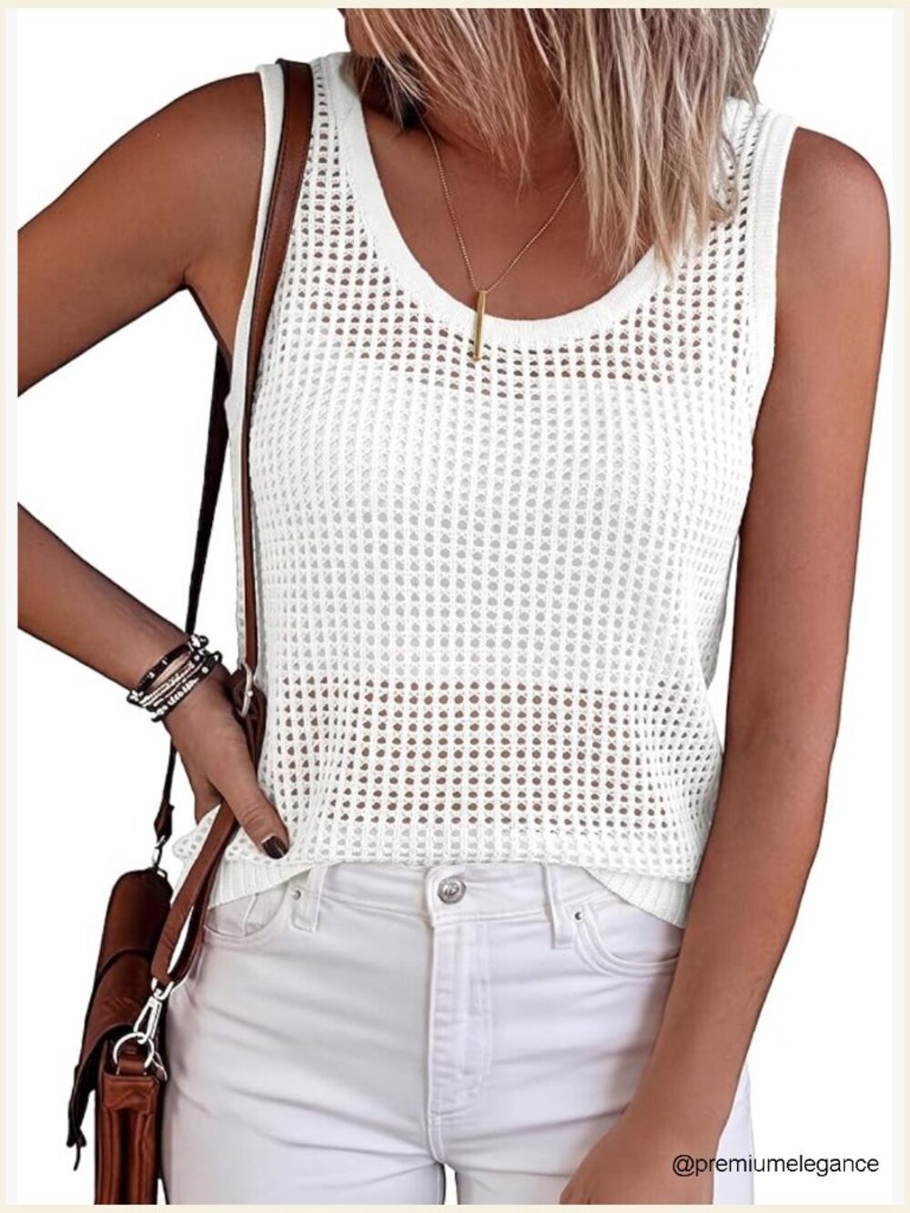 Boho Crochet Sleeveless Tank Top Beach Cover Up Hollow Out Knit Crop Top